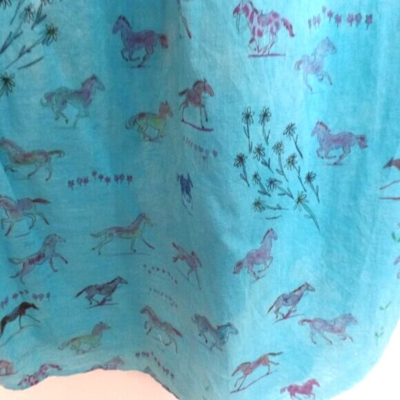 MOTHER The New To Town Horse Anthropologie  Turquoise Shirt Tunic  Dress - Picture 4 of 8